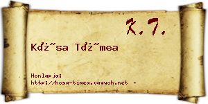 Kósa Tímea névjegykártya