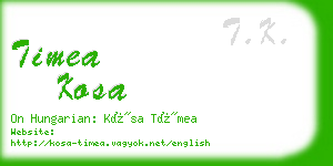 timea kosa business card